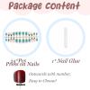 image:imageBABALAL Press On Nails Medium Almond Fake Nails Brown Green Plaid amp Apple Y2k Anime Glossy Full Cover Glue On Nails For Women And Girls 24Pcs01A012