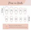 image:imageBABALAL Press On Nails Medium Almond Fake Nails Brown Green Plaid amp Apple Y2k Anime Glossy Full Cover Glue On Nails For Women And Girls 24Pcs01A021