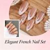 image:imageBABALAL Press On Nails Short Almond Fake Nails Purple Lavender Cat Eye With Gold Foil Floral Design Glossy Full Cover Glue On Nails For Women And Girls 24PcsCNF013