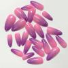 image:imageBABALAL Press On Nails Short Almond Fake Nails Purple Lavender Cat Eye With Gold Foil Floral Design Glossy Full Cover Glue On Nails For Women And Girls 24PcsCNF014
