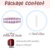 image:imageBABALAL Press On Nails Short Almond Fake Nails Purple Lavender Cat Eye With Gold Foil Floral Design Glossy Full Cover Glue On Nails For Women And Girls 24PcsCNF014
