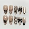 image:imageBABALAL Press On Nails Short Almond Fake Nails Purple Lavender Cat Eye With Gold Foil Floral Design Glossy Full Cover Glue On Nails For Women And Girls 24PcsCNF00101