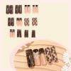 image:imageBABALAL Press On NailsLong Square Fake Nails Black Plaid with Star amp Sliver Ball Charm Glossy Gothic Grunge Glue On Nails for Women and Girls 24PcsLCRJL04flower
