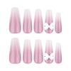 image:imageBABALAL Press On NailsLong Square Fake Nails Black Plaid with Star amp Sliver Ball Charm Glossy Gothic Grunge Glue On Nails for Women and Girls 24PcsLCRJL0703