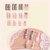 image:imageBABALAL Press On NailsLong Square Fake Nails Black Plaid with Star amp Sliver Ball Charm Glossy Gothic Grunge Glue On Nails for Women and Girls 24PcsLCRJL0302