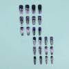 image:imageBABALAL Press On NailsLong Square Fake Nails Black Plaid with Star amp Sliver Ball Charm Glossy Gothic Grunge Glue On Nails for Women and Girls 24PcsLCRJL04gothrose