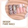 image:imageBABALAL Press On NailsLong Square Fake Nails Black Plaid with Star amp Sliver Ball Charm Glossy Gothic Grunge Glue On Nails for Women and Girls 24PcsLCRJL0302