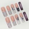 image:imageBABALAL Press On NailsLong Square Fake Nails Black Plaid with Star amp Sliver Ball Charm Glossy Gothic Grunge Glue On Nails for Women and Girls 24PcsLCRJL0705