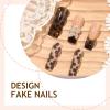 image:imageBABALAL Press On NailsLong Square Fake Nails Black Plaid with Star amp Sliver Ball Charm Glossy Gothic Grunge Glue On Nails for Women and Girls 24PcsLCRJL04flower