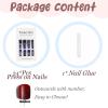 image:imageBABALAL Press On NailsLong Square Fake Nails Black Plaid with Star amp Sliver Ball Charm Glossy Gothic Grunge Glue On Nails for Women and Girls 24PcsLCRJL04gothrose