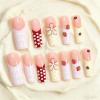 image:imageBABALAL Press On NailsLong Square Fake Nails Black Plaid with Star amp Sliver Ball Charm Glossy Gothic Grunge Glue On Nails for Women and Girls 24PcsLCRJL0702