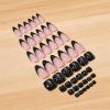 image:imageBABALAL 48Pcs Hand amp Toe Press On Nails Set Medium Almond Black French Tip Polka Dot Design Fake Nails Short Square False Toenails Reusable Glossy Kit for Women and GirlsANht10201