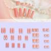 image:imageBABALAL 48Pcs Hand amp Toe Press On Nails Set Medium Almond Black French Tip Polka Dot Design Fake Nails Short Square False Toenails Reusable Glossy Kit for Women and GirlsANht101