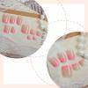 image:imageBABALAL 48Pcs Hand amp Toe Press On Nails Set Medium Almond Black French Tip Polka Dot Design Fake Nails Short Square False Toenails Reusable Glossy Kit for Women and GirlsANht101pink