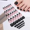 image:imageBABALAL 48Pcs Hand amp Toe Press On Nails Set Medium Almond Black French Tip Polka Dot Design Fake Nails Short Square False Toenails Reusable Glossy Kit for Women and GirlsANht10201
