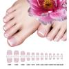 image:imageBABALAL 48Pcs Hand amp Toe Press On Nails Set Medium Almond Black French Tip Polka Dot Design Fake Nails Short Square False Toenails Reusable Glossy Kit for Women and GirlsSolid