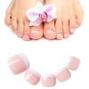 image:imageBABALAL 48Pcs Hand amp Toe Press On Nails Set Medium Almond Black French Tip Polka Dot Design Fake Nails Short Square False Toenails Reusable Glossy Kit for Women and GirlsSolid