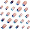 image:imageBABALAL 48Pcs Hand amp Toe Press On Nails Set Medium Almond Black French Tip Polka Dot Design Fake Nails Short Square False Toenails Reusable Glossy Kit for Women and GirlsANht108