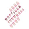 image:imageBABALAL Duck Nails Press On Hot Pink Fake Nails with Pearl Bow amp Rhinestone Heart Charm Design Glossy Y2K Duck Bill Glue On Nails 24Pcs