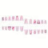 image:imageBABALAL Duck Press On Nails Pink Tortoise Fake Nails With 3D Rose Heart amp Rhinestone Charm Luxury Y2k Glossy Full Cover Glue On Duckbill Nails For Women And Girls 24PcsDU00702