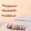 image:imageBABALAL Duck Press On Nails Pink Tortoise Fake Nails With 3D Rose Heart amp Rhinestone Charm Luxury Y2k Glossy Full Cover Glue On Duckbill Nails For Women And Girls 24PcsDU00703