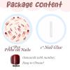 image:imageBABALAL Duck Press On Nails Pink Tortoise Fake Nails With 3D Rose Heart amp Rhinestone Charm Luxury Y2k Glossy Full Cover Glue On Duckbill Nails For Women And Girls 24PcsDU027