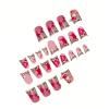image:imageBABALAL Duck Press On Nails Pink Tortoise Fake Nails With 3D Rose Heart amp Rhinestone Charm Luxury Y2k Glossy Full Cover Glue On Duckbill Nails For Women And Girls 24PcsDU004