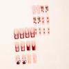 image:imageBABALAL Duck Press On Nails Pink Tortoise Fake Nails With 3D Rose Heart amp Rhinestone Charm Luxury Y2k Glossy Full Cover Glue On Duckbill Nails For Women And Girls 24PcsDU027