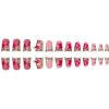 image:imageBABALAL Duck Press On Nails Pink Tortoise Fake Nails With 3D Rose Heart amp Rhinestone Charm Luxury Y2k Glossy Full Cover Glue On Duckbill Nails For Women And Girls 24PcsDU004