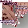 image:imageBABALAL Duck Press On Nails Pink Tortoise Fake Nails With 3D Rose Heart amp Rhinestone Charm Luxury Y2k Glossy Full Cover Glue On Duckbill Nails For Women And Girls 24PcsDU027