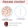 image:imageBABALAL Duck Press On Nails Pink Tortoise Fake Nails With 3D Rose Heart amp Rhinestone Charm Luxury Y2k Glossy Full Cover Glue On Duckbill Nails For Women And Girls 24PcsDU013
