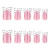 image:imageBABALAL Duck Press On Nails Pink Tortoise Fake Nails With 3D Rose Heart amp Rhinestone Charm Luxury Y2k Glossy Full Cover Glue On Duckbill Nails For Women And Girls 24PcsDU00601