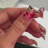 image:imageBABALAL Duck Press On Nails Pink Tortoise Fake Nails With 3D Rose Heart amp Rhinestone Charm Luxury Y2k Glossy Full Cover Glue On Duckbill Nails For Women And Girls 24PcsDU004
