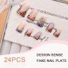 image:imageBABALAL Duck Press On Nails Pink Tortoise Fake Nails With 3D Rose Heart amp Rhinestone Charm Luxury Y2k Glossy Full Cover Glue On Duckbill Nails For Women And Girls 24PcsDU00703