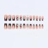 image:imageBABALAL Press On Nails Extra Long Square Fake Nails White French Tip with Black Swirl Floral Print Matte Minimalist Glue On Nails for Women and Girls 24PcsFna104burgundy