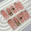 image:imageBABALAL Press On Nails Extra Long Square Fake Nails White French Tip with Black Swirl Floral Print Matte Minimalist Glue On Nails for Women and Girls 24PcsFna102flower