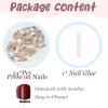 image:imageBABALAL Press On Nails Extra Long Square Fake Nails White French Tip with Black Swirl Floral Print Matte Minimalist Glue On Nails for Women and Girls 24PcsFna10402