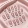 image:imageBABALAL Press On Nails Extra Long Square Fake Nails White French Tip with Black Swirl Floral Print Matte Minimalist Glue On Nails for Women and Girls 24PcsFna10403