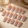 image:imageBABALAL Press On Nails Extra Long Square Fake Nails White French Tip with Black Swirl Floral Print Matte Minimalist Glue On Nails for Women and Girls 24PcsFna10403