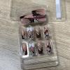 image:imageBABALAL Press On Nails Extra Long Square Fake Nails White French Tip with Black Swirl Floral Print Matte Minimalist Glue On Nails for Women and Girls 24PcsFna104burgundy