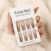 image:imageBABALAL Press On Nails Extra Long Square Fake Nails White French Tip with Black Swirl Floral Print Matte Minimalist Glue On Nails for Women and Girls 24PcsFna10401
