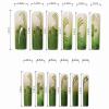 image:imageBABALAL Press On Nails Extra Long Square Fake Nails White French Tip with Black Swirl Floral Print Matte Minimalist Glue On Nails for Women and Girls 24PcsFna104green