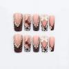 image:imageBABALAL Press On Nails Extra Long Square Fake Nails White French Tip with Black Swirl Floral Print Matte Minimalist Glue On Nails for Women and Girls 24PcsFna104burgundy