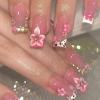image:imageBABALAL Press On Nails Long Square Fake Nails Purple Ombre With 3d Floral amp Polka Dot Glossy Full Cover Glue On Nails For Women And Girls 24PcsbbfnH01001
