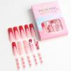 image:imageBABALAL Press On Nails Long Square Fake Nails Purple Ombre With 3d Floral amp Polka Dot Glossy Full Cover Glue On Nails For Women And Girls 24PcsbbfnH012