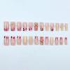 image:imageBABALAL Press On Nails Long Square Fake Nails Purple Ombre With 3d Floral amp Polka Dot Glossy Full Cover Glue On Nails For Women And Girls 24PcsbbfnH010
