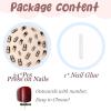 image:imageBABALAL Press On Nails Long Square Fake Nails Purple Ombre With 3d Floral amp Polka Dot Glossy Full Cover Glue On Nails For Women And Girls 24PcsbbfnH013