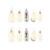image:imageBABALAL Press On Nails Long Square Fake Nails Purple Ombre With 3d Floral amp Polka Dot Glossy Full Cover Glue On Nails For Women And Girls 24PcsbbfnH035