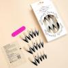 image:imageBABALAL Press On Nails Long Stiletto Fake Nails Black Glossy with 3D Rhinestone Crystal Design Gothic Punk Glue On Nails for Women and Girls 24PcsNq207goth