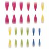 image:imageBABALAL Press On Nails Long Stiletto Fake Nails Black Glossy with 3D Rhinestone Crystal Design Gothic Punk Glue On Nails for Women and Girls 24PcsNq204rainbow